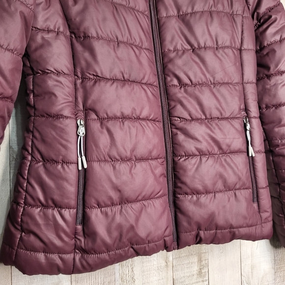 New Balance Women's Puffer Jacket - Burgundy - Picture 2 of 12